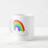 Aangepaste regenboog gelukkige mok. koffiemok (Voorkant links)