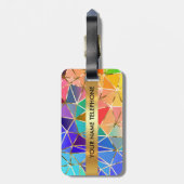 Aangepaste regenboog Golden Metallic Luggage Bagagelabel (Achterkant verticaal)