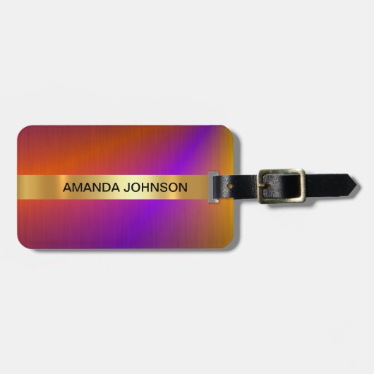 Aangepaste regenboog Golden Metallic Luggage Bagagelabel (Voorkant horizontaal)