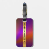 Aangepaste regenboog Golden Metallic Luggage Bagagelabel (Achterkant verticaal)