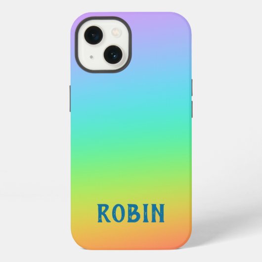Aangepaste Regenboog Gradiënt iPhone Hoesje (Achterkant)