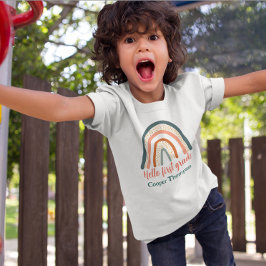 Aangepaste regenboog hallo graad jongens naam t-shirt