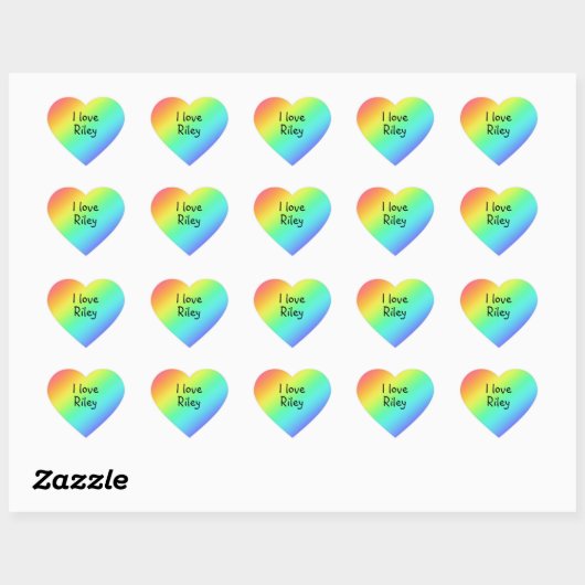 Aangepaste regenboog hart sticker (Vel)