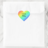 Aangepaste regenboog hart sticker (Tas)