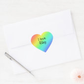 Aangepaste regenboog hart sticker (Envelop)