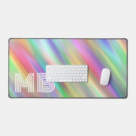 Aangepaste regenboog kleuren gestreepte stropdas k bureaumat (Keyboard & Muis)