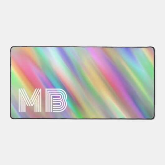 Aangepaste regenboog kleuren gestreepte stropdas k bureaumat (Voorkant)