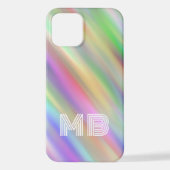 Aangepaste regenboog kleuren gestreepte stropdas k iPhone hoesje (Achterkant)