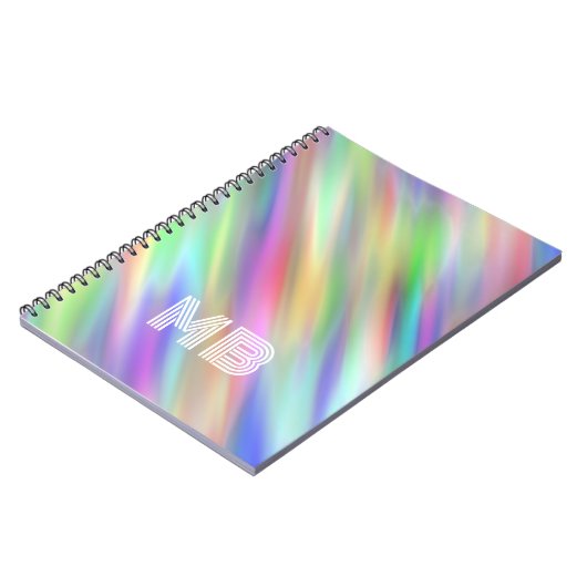 Aangepaste regenboog kleuren gestreepte stropdas k notitieboek (Linkerzijde)