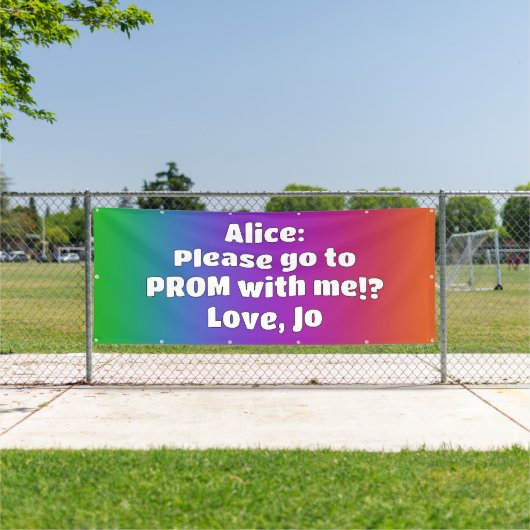 Aangepaste Regenboog Kleuren Prom Banner (Insitu)