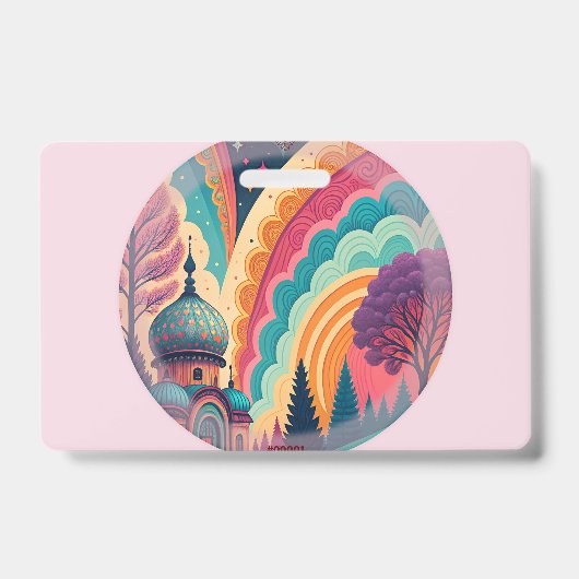Aangepaste Regenboog Koepel Badge Roze (Voorzijde)