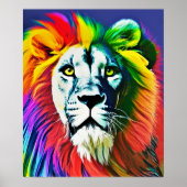 Aangepaste Regenboog Leeuw Poster, Gepersonaliseer Poster (Voorkant)