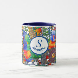 Aangepaste Regenboog Lori Botanische Tuin Mok
