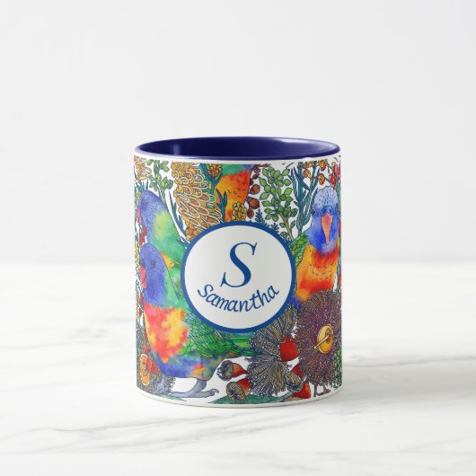 Aangepaste Regenboog Lori Botanische Tuin Mok (Midden)