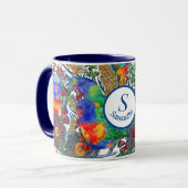 Aangepaste Regenboog Lori Botanische Tuin Mok (Voorkant links)