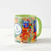 Aangepaste Regenboog Lorikeet Tuin Mok (Voorkant rechts)