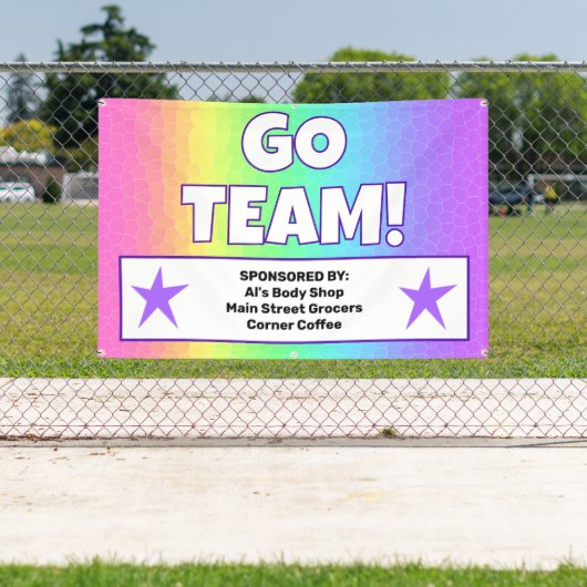 Aangepaste Regenboog Team Banner (Insitu)