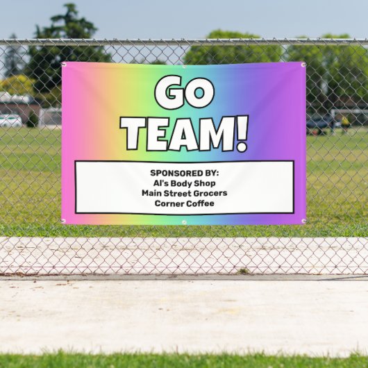 Aangepaste Regenboog Team Banner (Insitu)