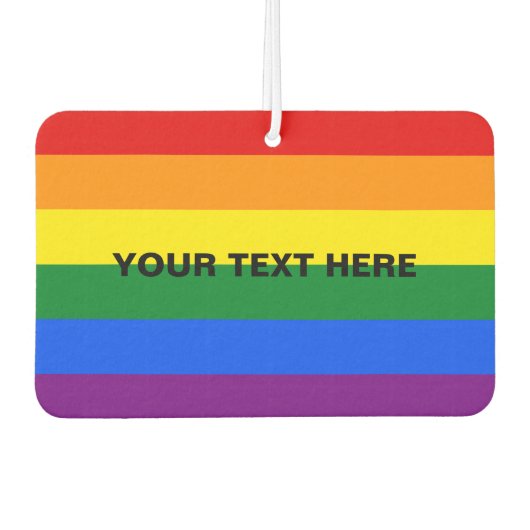 Aangepaste regenboog vlag auto luchtverfrisser (Voorkant)