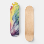 Aangepaste regenboog waterverf persoonlijk skateboard (Voorkant)