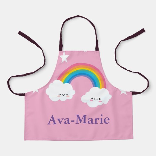 Aangepaste regenboogall-over Print Apron, klein Schort (Voorkant)