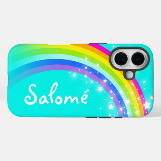 Aangepaste regenboogaqua-draagtas Case-Mate iPhone case (Achterkant (horizontaal))