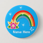 Aangepaste regenboogButtonnen met Jouw tekst Ronde Button 7,6 Cm (Voorkant)