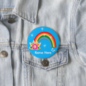 Aangepaste regenboogButtonnen met Jouw tekst Ronde Button 7,6 Cm (In situ)