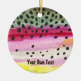 Aangepaste regenboogforel gevist keramisch ornament