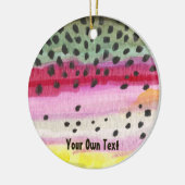 Aangepaste regenboogforel gevist keramisch ornament (Links)