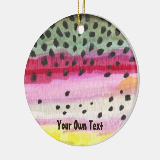 Aangepaste regenboogforel gevist keramisch ornament (Links)