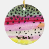 Aangepaste regenboogforel gevist keramisch ornament (Achterkant)