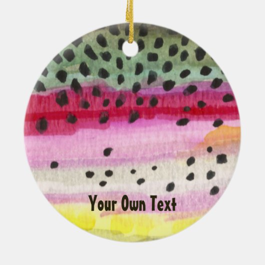 Aangepaste regenboogforel gevist keramisch ornament (Achterkant)