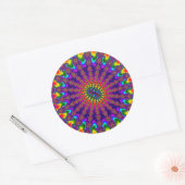 Aangepaste regenboogfractale brander Grote ronde S Sticker (Envelop)