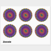 Aangepaste regenboogfractale brander Grote ronde S Sticker (Vel)