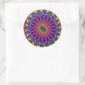Aangepaste regenboogfractale brander Grote ronde S Sticker (Tas)