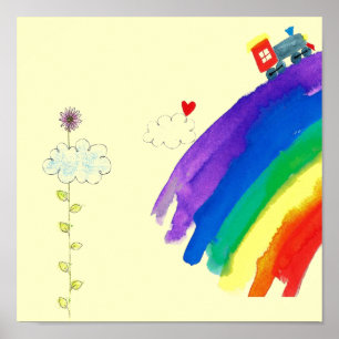 aangepaste regenbooggraafdruk poster