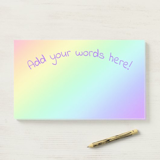 Aangepaste regenbooggradiënt post-it® notes (Op bureau)