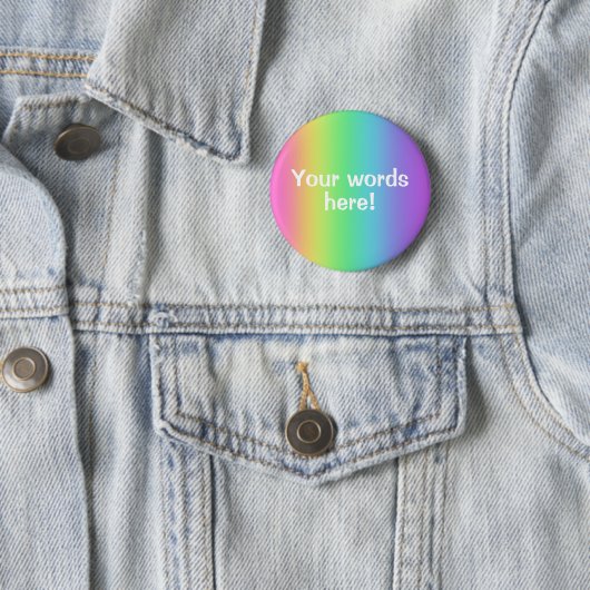 Aangepaste regenbooggradiënt ronde button 5,7 cm (In situ)