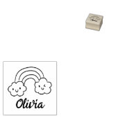 Aangepaste regenbooghandtekening rubberstempel (Gestempeld)