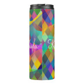 Aangepaste regenboogharlequin met kleurrijke rook thermosbeker (Achterkant)