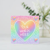 Aangepaste regenboogharten Doodles Kaart (Staand voorkant)
