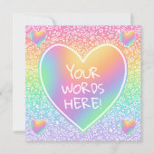 Aangepaste regenboogharten Doodles Kaart (Voorkant)