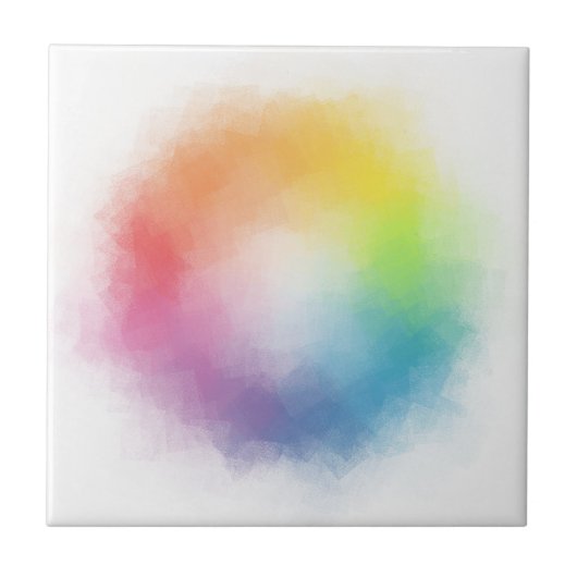 Aangepaste regenboogkleuren Abstracte elegante Sja Tegeltje (Voorkant)