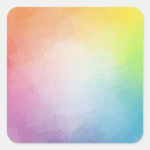 Aangepaste regenboogkleuren Blanco Sjabloon Blauw Vierkante Sticker