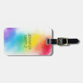 Aangepaste regenboogkleuren Moderne elegante Sjabl Bagagelabel (Voorkant horizontaal)