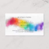 Aangepaste regenboogkleuren Moderne elegante Sjabl Visitekaartje (Achterkant)