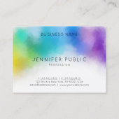 Aangepaste regenboogkleuren Moderne, kleurrijke Ab Visitekaartje (Achterkant)