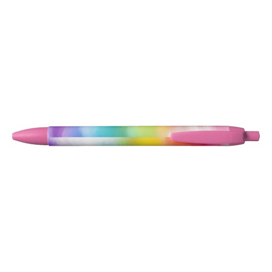 Aangepaste regenboogkleuren Sjabloon Modern ontwer Zwarte Inkt Pen (Achterkant)