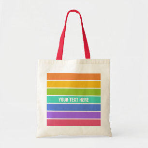 Aangepaste regenboogkleuren tote bag